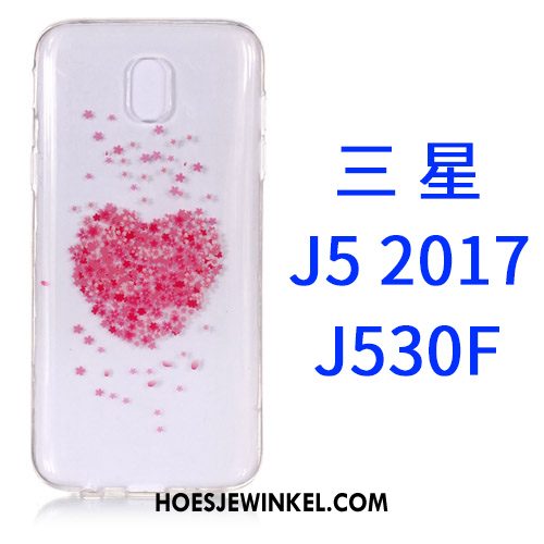 Samsung Galaxy J5 2017 Hoesje All Inclusive Ster Roze, Samsung Galaxy J5 2017 Hoesje Spotprent Doorzichtig