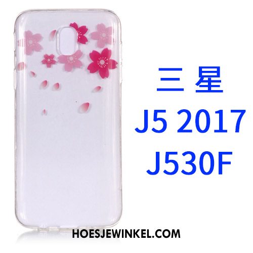 Samsung Galaxy J5 2017 Hoesje All Inclusive Ster Roze, Samsung Galaxy J5 2017 Hoesje Spotprent Doorzichtig