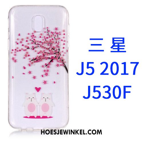 Samsung Galaxy J5 2017 Hoesje All Inclusive Ster Roze, Samsung Galaxy J5 2017 Hoesje Spotprent Doorzichtig