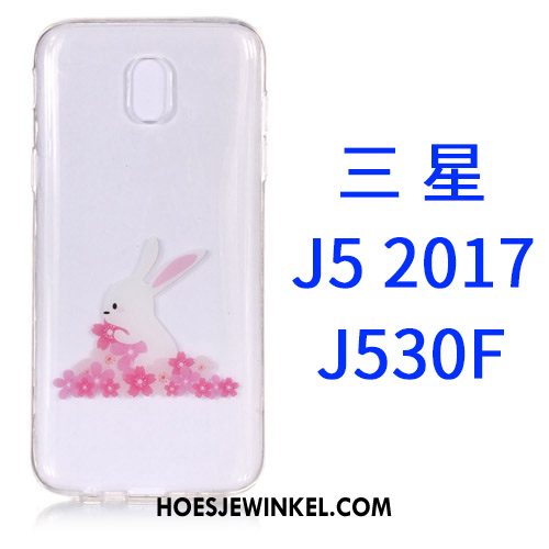 Samsung Galaxy J5 2017 Hoesje All Inclusive Ster Roze, Samsung Galaxy J5 2017 Hoesje Spotprent Doorzichtig