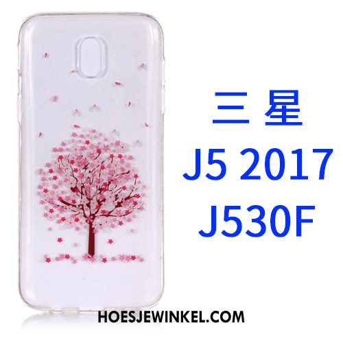 Samsung Galaxy J5 2017 Hoesje All Inclusive Ster Roze, Samsung Galaxy J5 2017 Hoesje Spotprent Doorzichtig