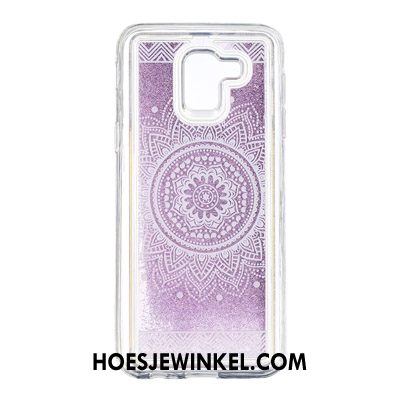 Samsung Galaxy J6 Hoesje Mobiele Telefoon Siliconen Purper, Samsung Galaxy J6 Hoesje Hanger Drijfzand