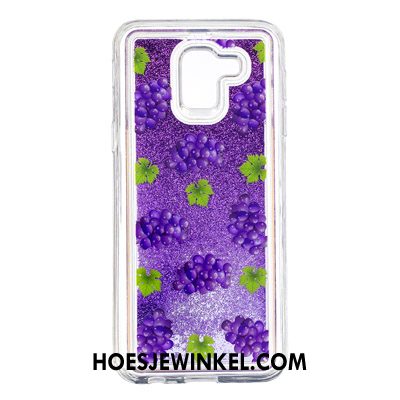 Samsung Galaxy J6 Hoesje Mobiele Telefoon Siliconen Purper, Samsung Galaxy J6 Hoesje Hanger Drijfzand