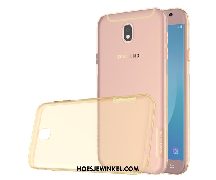 Samsung Galaxy J7 2017 Hoesje Anti-fall Siliconen Goud, Samsung Galaxy J7 2017 Hoesje Hoes Ster Braun