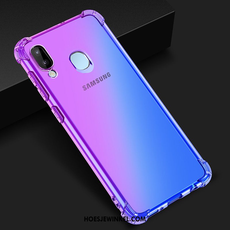 Samsung Galaxy M20 Hoesje Hoes Kleurverloop Blauw, Samsung Galaxy M20 Hoesje Purper Ster
