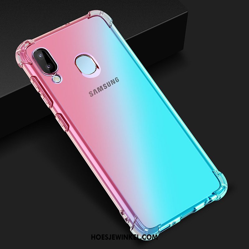 Samsung Galaxy M20 Hoesje Hoes Kleurverloop Blauw, Samsung Galaxy M20 Hoesje Purper Ster