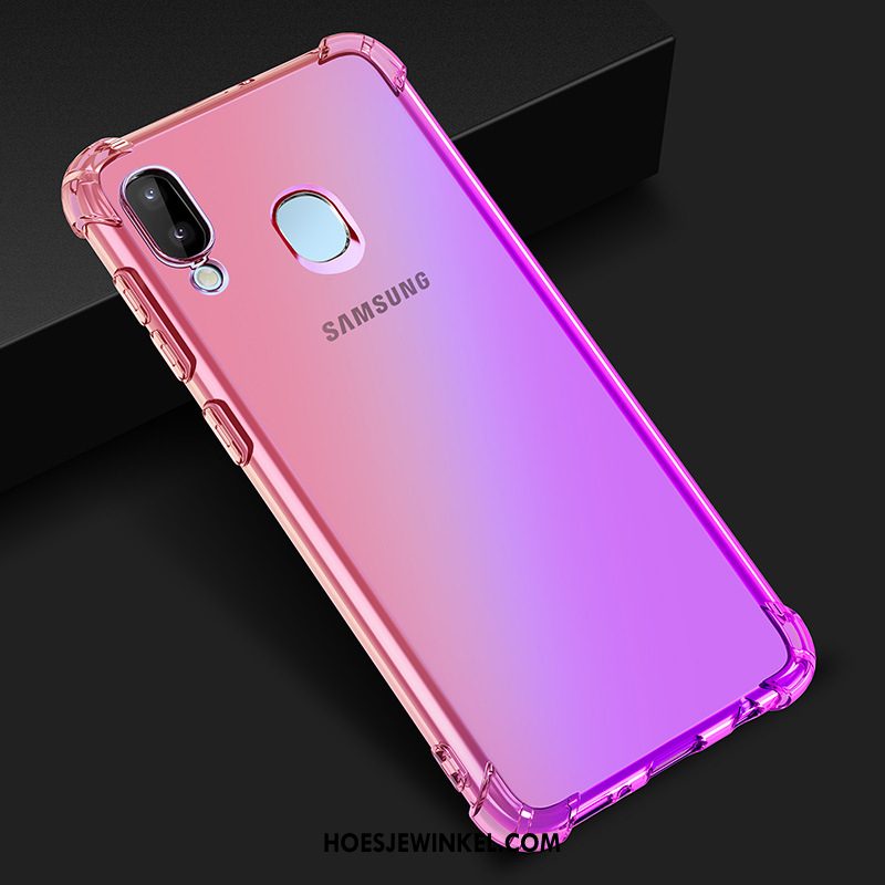 Samsung Galaxy M20 Hoesje Hoes Kleurverloop Blauw, Samsung Galaxy M20 Hoesje Purper Ster