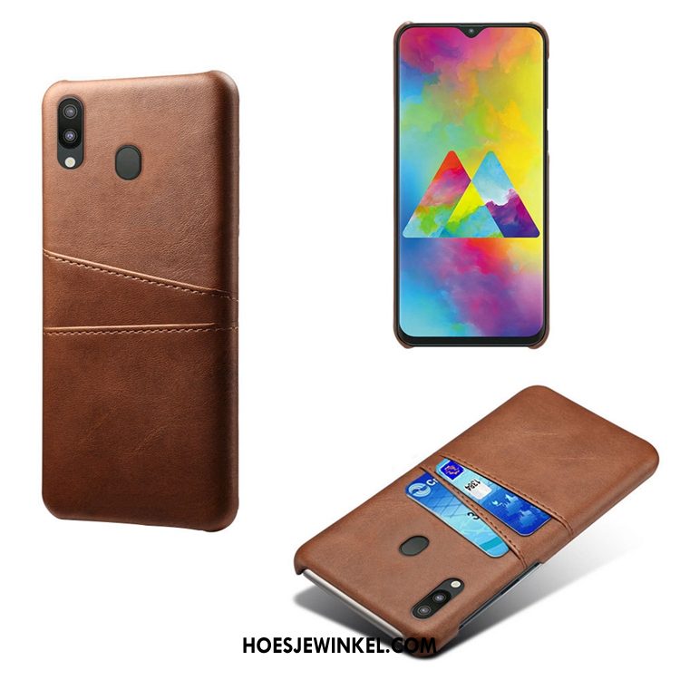 Samsung Galaxy M20 Hoesje Hoes Patroon Leer, Samsung Galaxy M20 Hoesje Ster Kaart