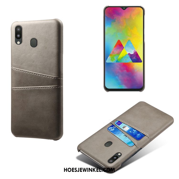 Samsung Galaxy M20 Hoesje Hoes Patroon Leer, Samsung Galaxy M20 Hoesje Ster Kaart