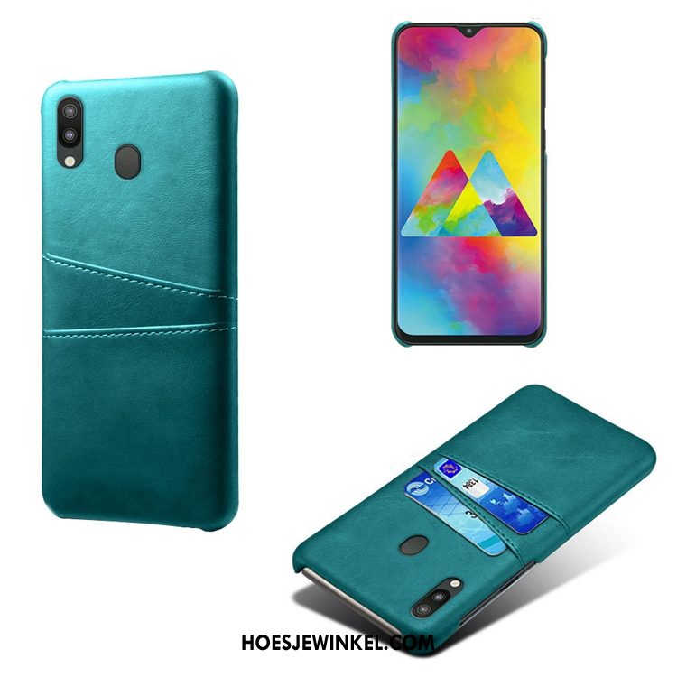 Samsung Galaxy M20 Hoesje Hoes Patroon Leer, Samsung Galaxy M20 Hoesje Ster Kaart