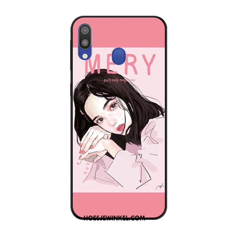 Samsung Galaxy M20 Hoesje Mobiele Telefoon Roze Spotprent, Samsung Galaxy M20 Hoesje Hoes Bescherming