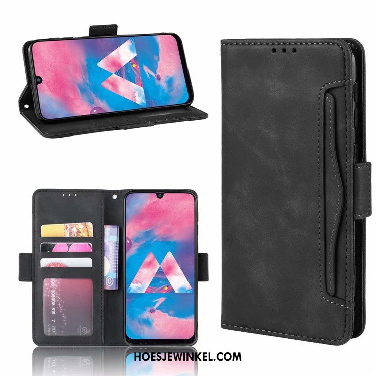 Samsung Galaxy M30s Hoesje Hoes Rood Leren Etui, Samsung Galaxy M30s Hoesje Mobiele Telefoon Anti-fall