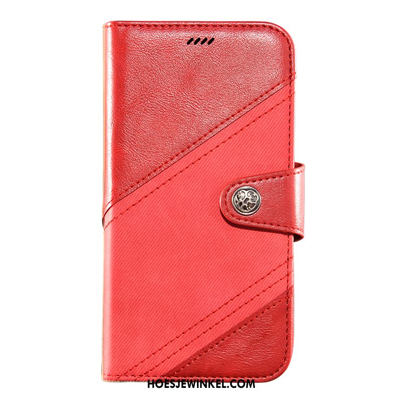 Samsung Galaxy M30s Hoesje Leren Etui Mobiele Telefoon Ster, Samsung Galaxy M30s Hoesje Rood Ondersteuning