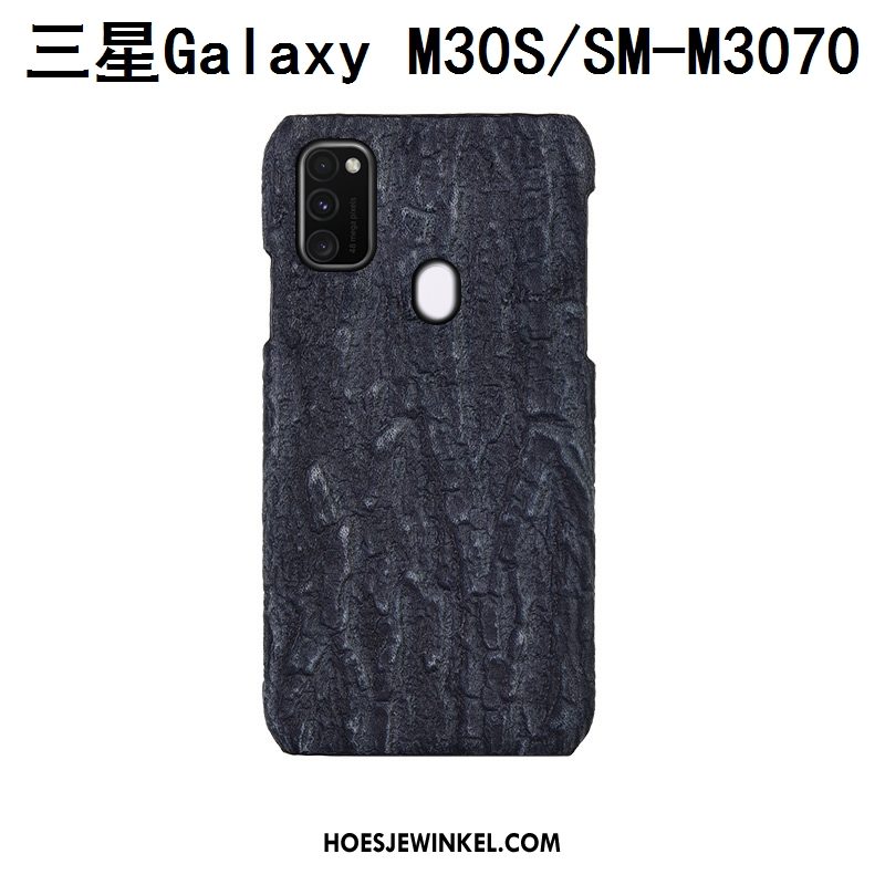 Samsung Galaxy M30s Hoesje Mode Luxe Bescherming, Samsung Galaxy M30s Hoesje Boom Echt Leer