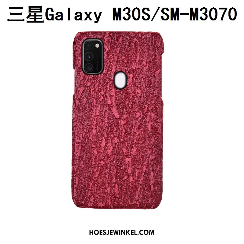 Samsung Galaxy M30s Hoesje Mode Luxe Bescherming, Samsung Galaxy M30s Hoesje Boom Echt Leer