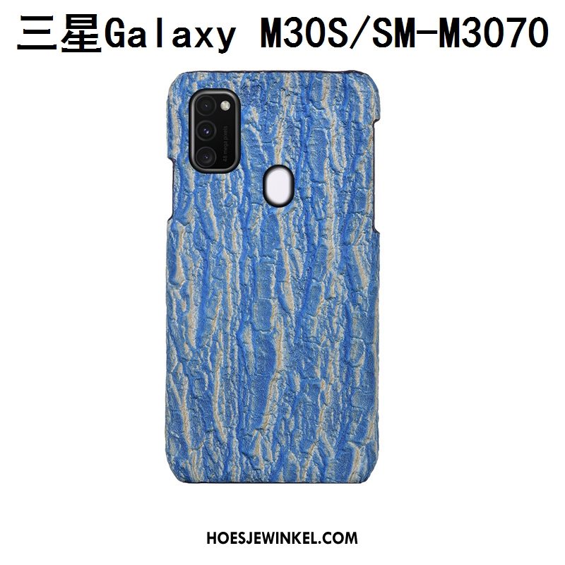 Samsung Galaxy M30s Hoesje Mode Luxe Bescherming, Samsung Galaxy M30s Hoesje Boom Echt Leer
