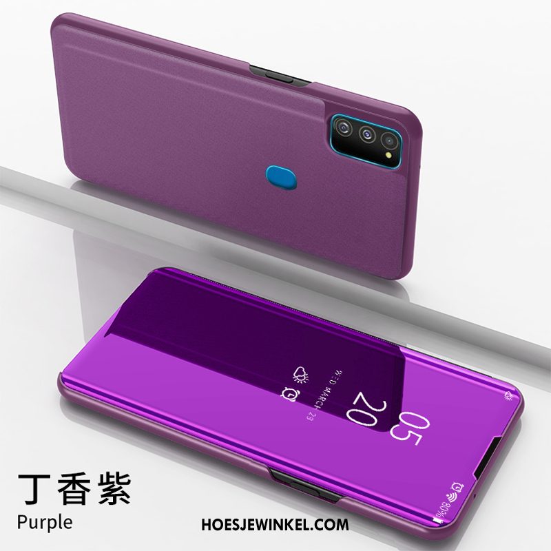 Samsung Galaxy M30s Hoesje Spiegel Purper Mobiele Telefoon, Samsung Galaxy M30s Hoesje Folio Bedrijf