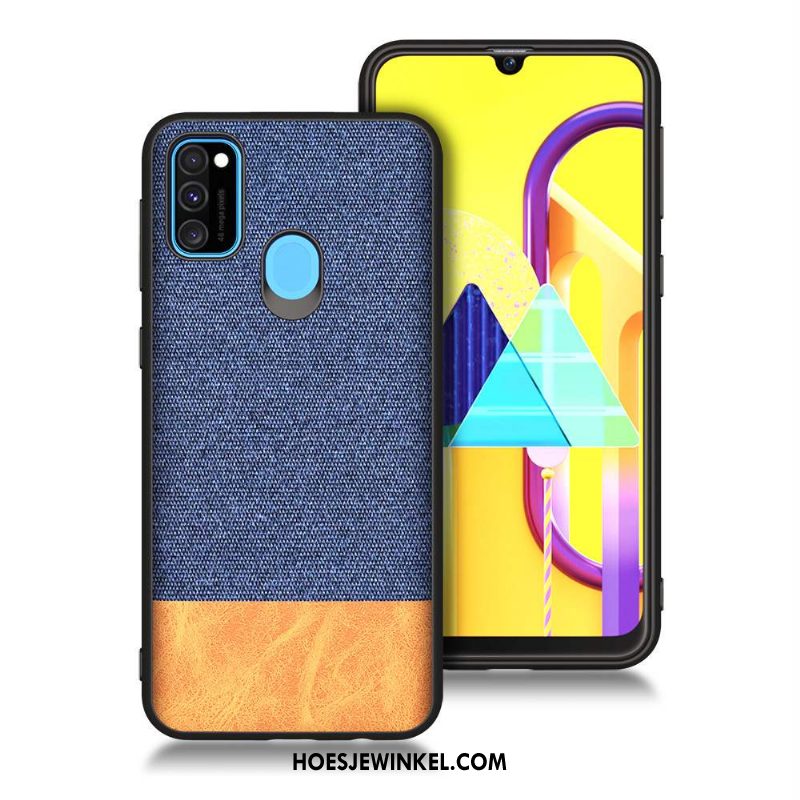 Samsung Galaxy M30s Hoesje Zacht Bescherming Ster, Samsung Galaxy M30s Hoesje Blauw Rood