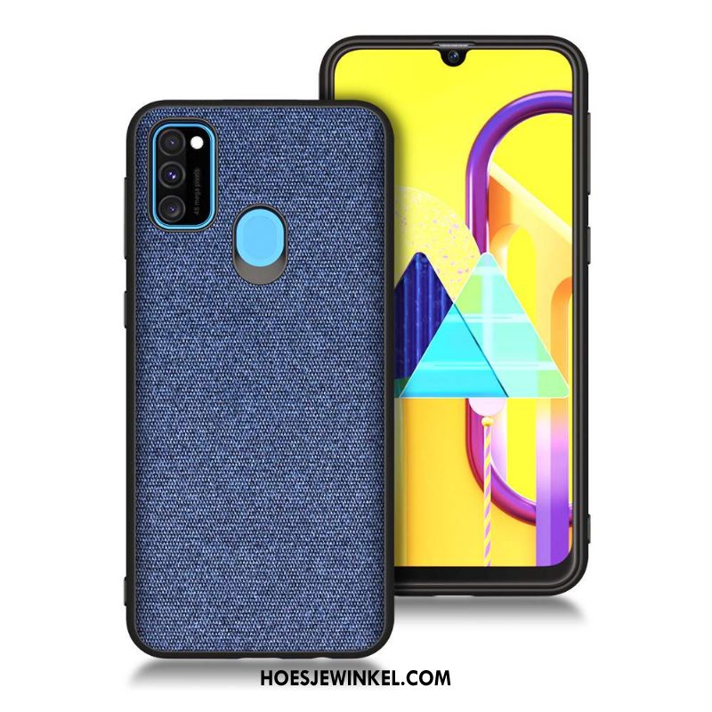 Samsung Galaxy M30s Hoesje Zacht Bescherming Ster, Samsung Galaxy M30s Hoesje Blauw Rood