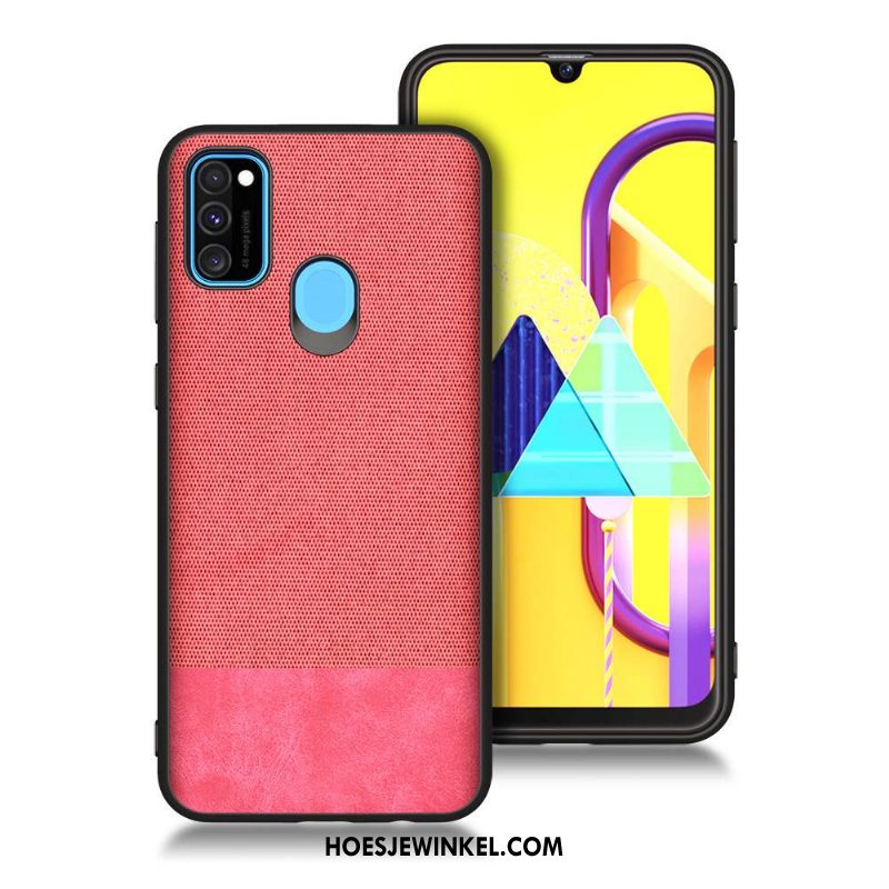 Samsung Galaxy M30s Hoesje Zacht Bescherming Ster, Samsung Galaxy M30s Hoesje Blauw Rood