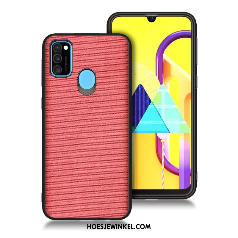 Samsung Galaxy M30s Hoesje Zacht Bescherming Ster, Samsung Galaxy M30s Hoesje Blauw Rood