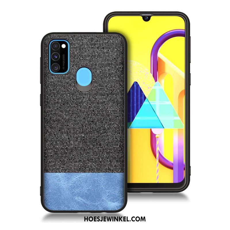 Samsung Galaxy M30s Hoesje Zacht Bescherming Ster, Samsung Galaxy M30s Hoesje Blauw Rood