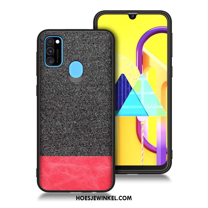 Samsung Galaxy M30s Hoesje Zacht Bescherming Ster, Samsung Galaxy M30s Hoesje Blauw Rood