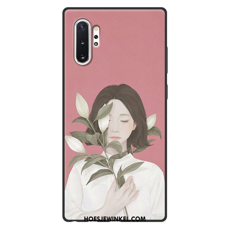 Samsung Galaxy Note 10+ Hoesje Kunst Vers Hanger, Samsung Galaxy Note 10+ Hoesje Siliconen Blauw