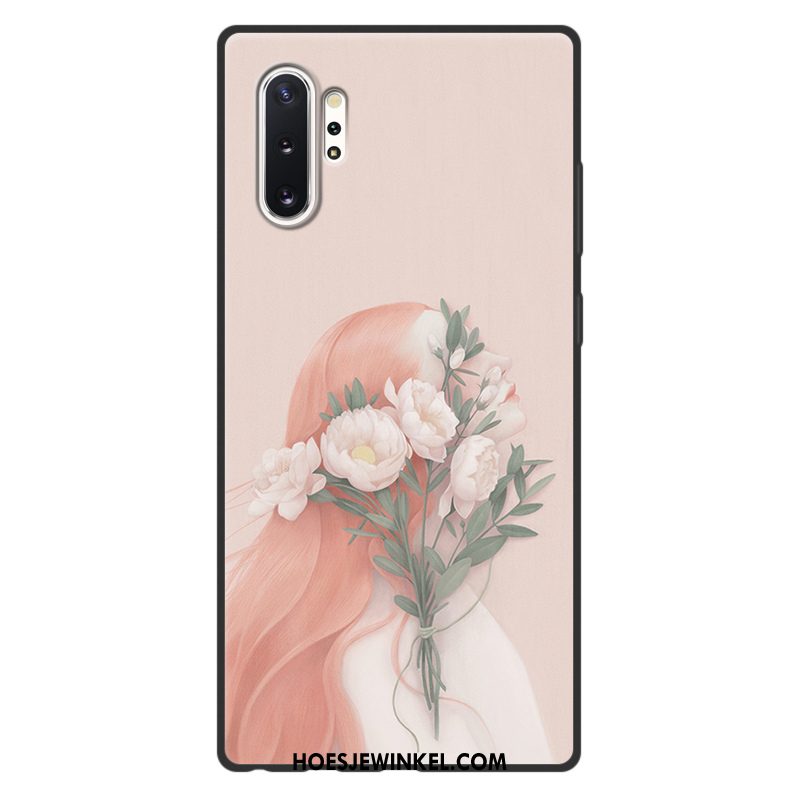 Samsung Galaxy Note 10+ Hoesje Kunst Vers Hanger, Samsung Galaxy Note 10+ Hoesje Siliconen Blauw