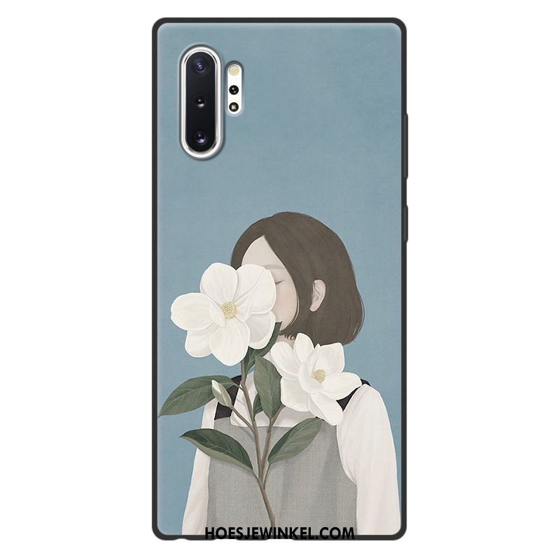 Samsung Galaxy Note 10+ Hoesje Kunst Vers Hanger, Samsung Galaxy Note 10+ Hoesje Siliconen Blauw