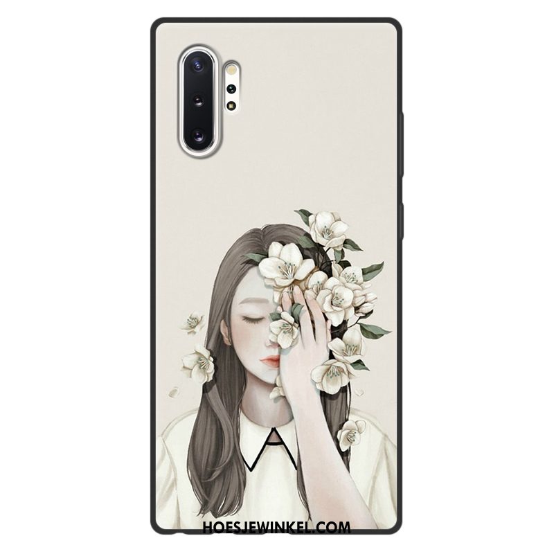 Samsung Galaxy Note 10+ Hoesje Kunst Vers Hanger, Samsung Galaxy Note 10+ Hoesje Siliconen Blauw