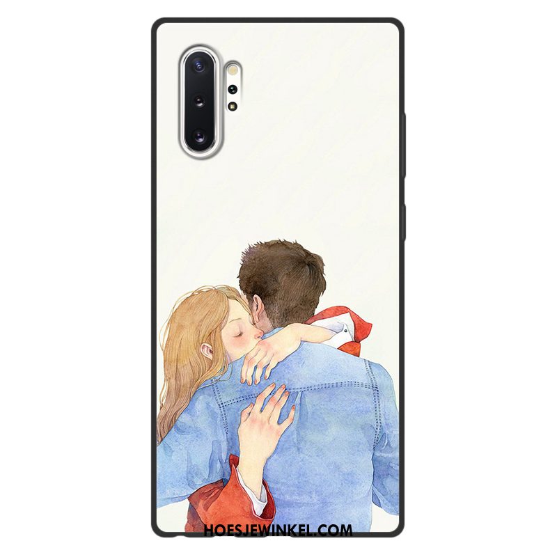 Samsung Galaxy Note 10+ Hoesje Kunst Vers Hanger, Samsung Galaxy Note 10+ Hoesje Siliconen Blauw