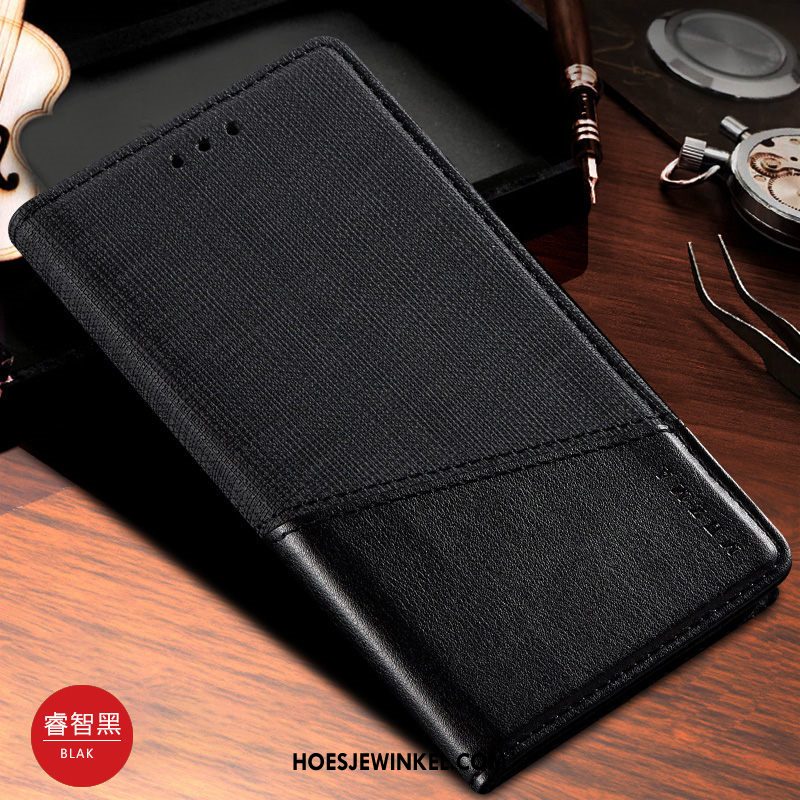 Samsung Galaxy Note 10+ Hoesje Leren Etui Mobiele Telefoon Bescherming, Samsung Galaxy Note 10+ Hoesje Clamshell Doek