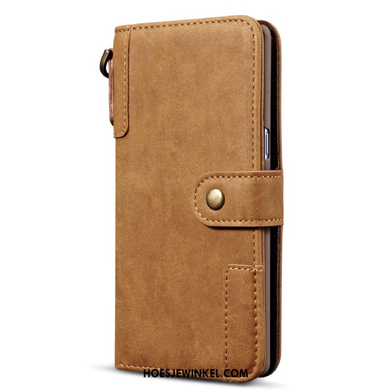 Samsung Galaxy Note 10+ Hoesje Leren Etui Mobiele Telefoon Ster, Samsung Galaxy Note 10+ Hoesje Braun