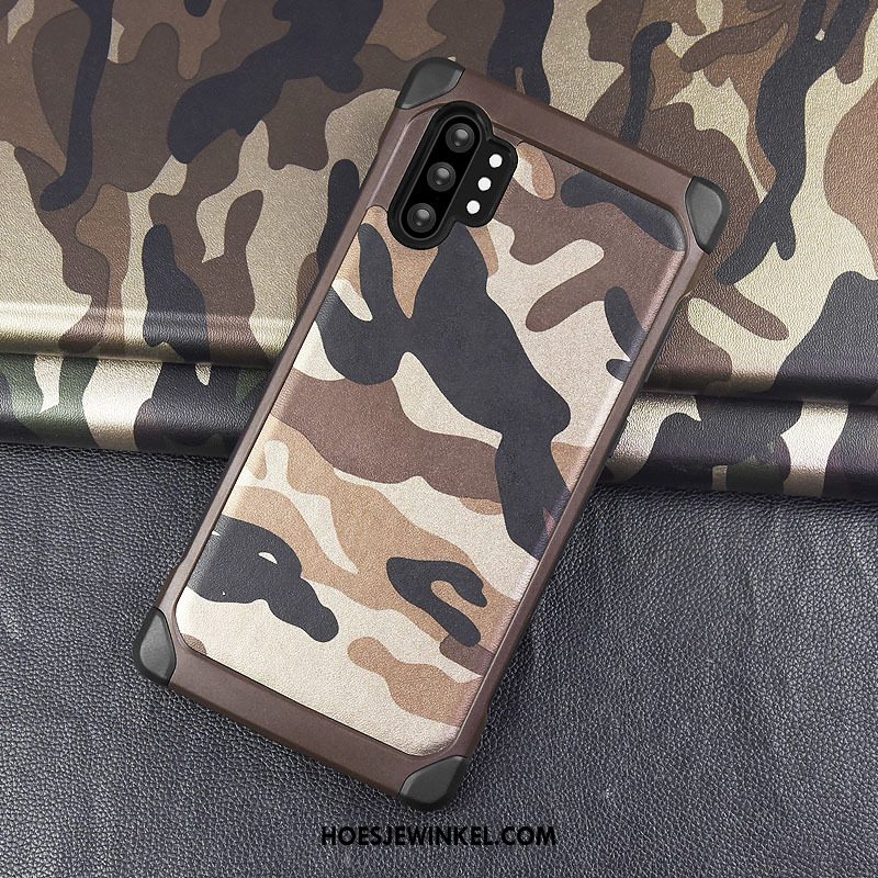 Samsung Galaxy Note 10+ Hoesje Mobiele Telefoon Hoes Bescherming, Samsung Galaxy Note 10+ Hoesje Camouflage Purper