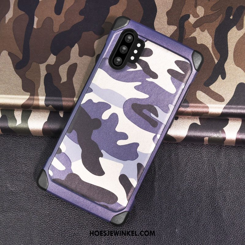 Samsung Galaxy Note 10+ Hoesje Mobiele Telefoon Hoes Bescherming, Samsung Galaxy Note 10+ Hoesje Camouflage Purper