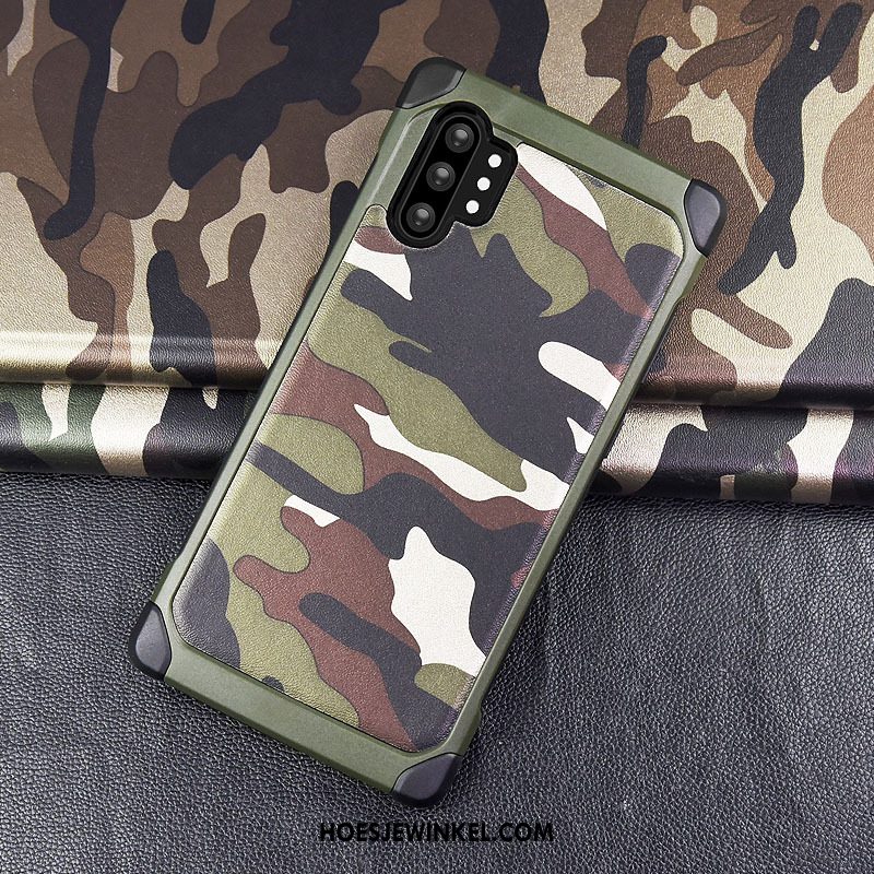 Samsung Galaxy Note 10+ Hoesje Mobiele Telefoon Hoes Bescherming, Samsung Galaxy Note 10+ Hoesje Camouflage Purper