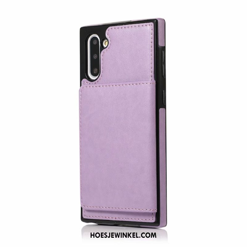 Samsung Galaxy Note 10 Hoesje Ondersteuning Portemonnee All Inclusive, Samsung Galaxy Note 10 Hoesje Leren Etui Mobiele Telefoon Braun