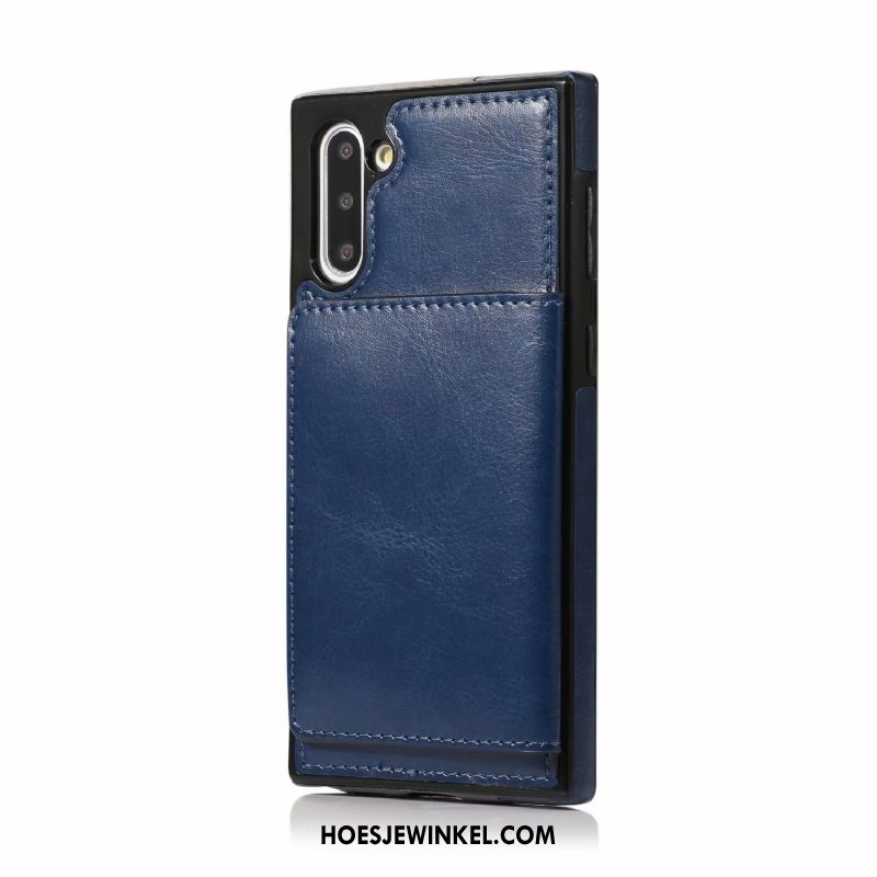 Samsung Galaxy Note 10 Hoesje Ondersteuning Portemonnee All Inclusive, Samsung Galaxy Note 10 Hoesje Leren Etui Mobiele Telefoon Braun