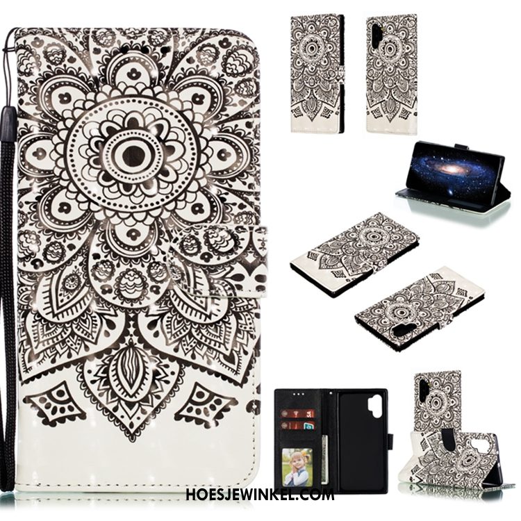 Samsung Galaxy Note 10+ Hoesje Roze Mobiele Telefoon Ster, Samsung Galaxy Note 10+ Hoesje Leren Etui