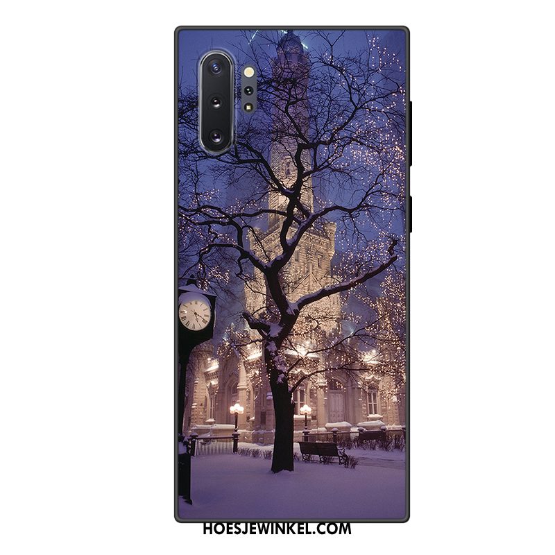 Samsung Galaxy Note 10+ Hoesje Spotprent Ster Purper, Samsung Galaxy Note 10+ Hoesje Bescherming Hoes