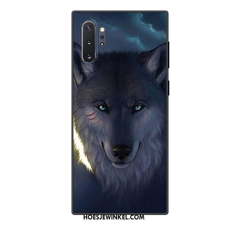 Samsung Galaxy Note 10+ Hoesje Spotprent Ster Purper, Samsung Galaxy Note 10+ Hoesje Bescherming Hoes