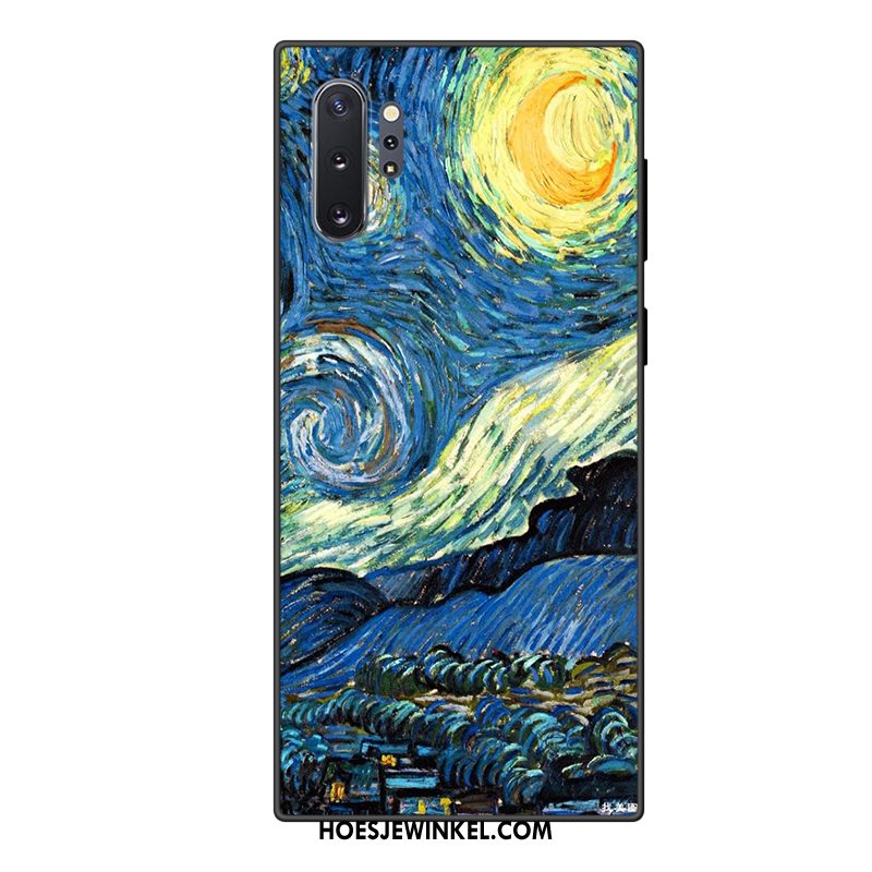 Samsung Galaxy Note 10+ Hoesje Spotprent Ster Purper, Samsung Galaxy Note 10+ Hoesje Bescherming Hoes