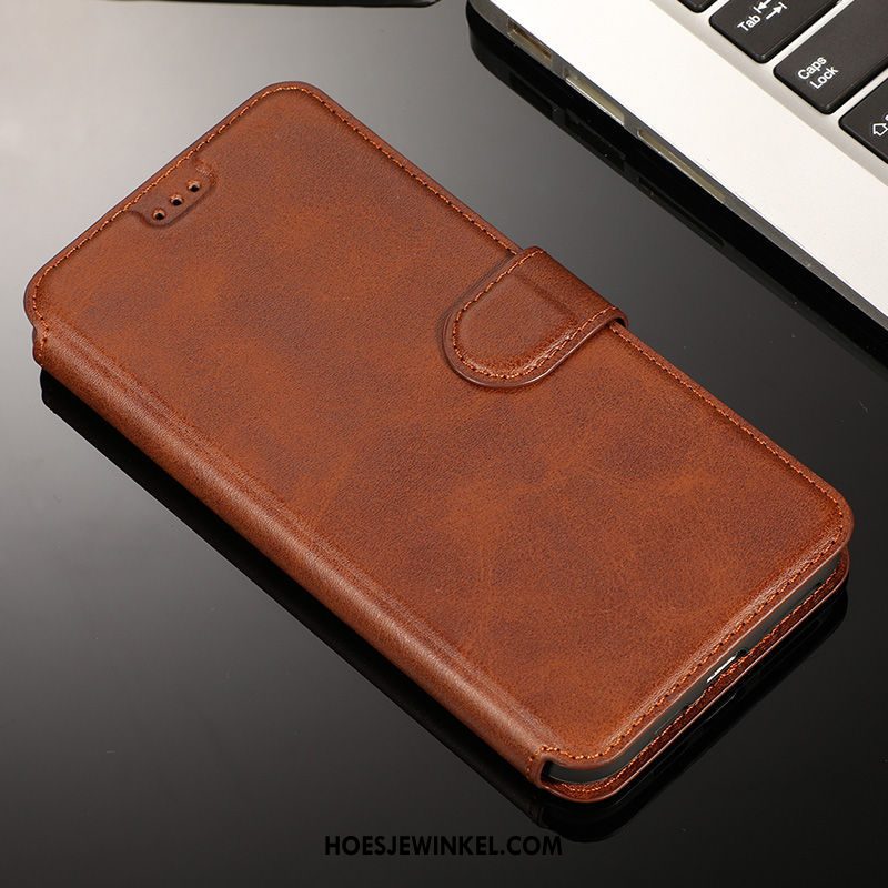 Samsung Galaxy Note 10+ Hoesje Ster Geel Mobiele Telefoon, Samsung Galaxy Note 10+ Hoesje Leren Etui