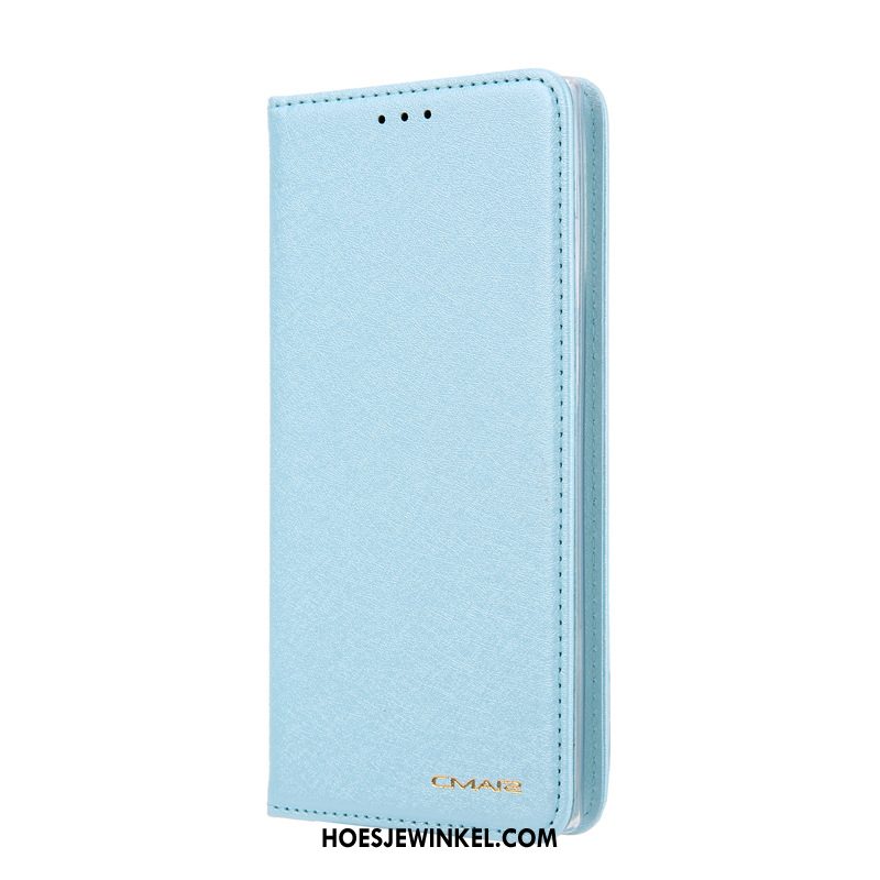 Samsung Galaxy Note 10+ Hoesje Ster Mobiele Telefoon Folio, Samsung Galaxy Note 10+ Hoesje Blauw Leren Etui
