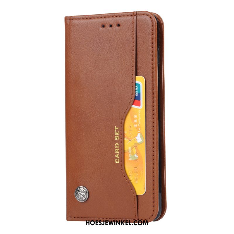 Samsung Galaxy Note 10+ Hoesje Zwart Ster Leren Etui, Samsung Galaxy Note 10+ Hoesje Mobiele Telefoon