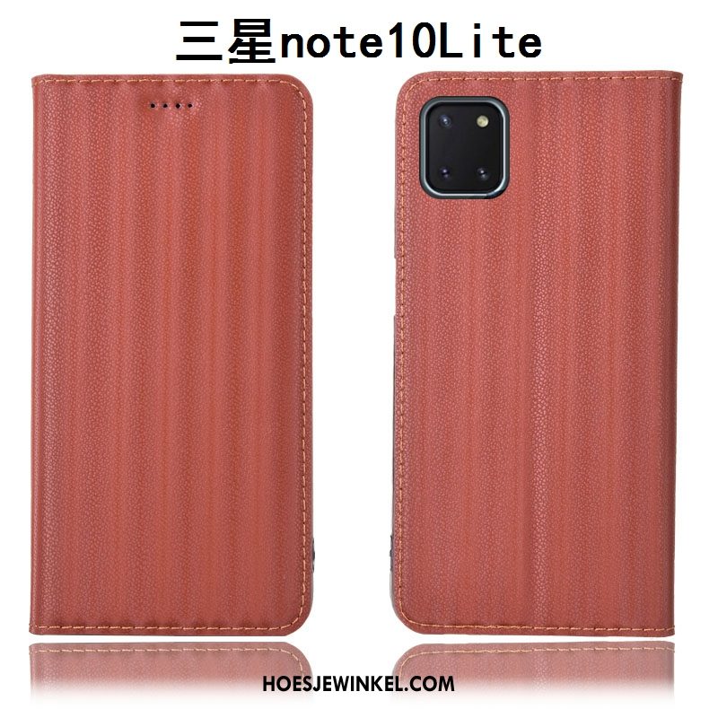 Samsung Galaxy Note 10 Lite Hoesje All Inclusive Verloop Leren Etui, Samsung Galaxy Note 10 Lite Hoesje Mobiele Telefoon Ster