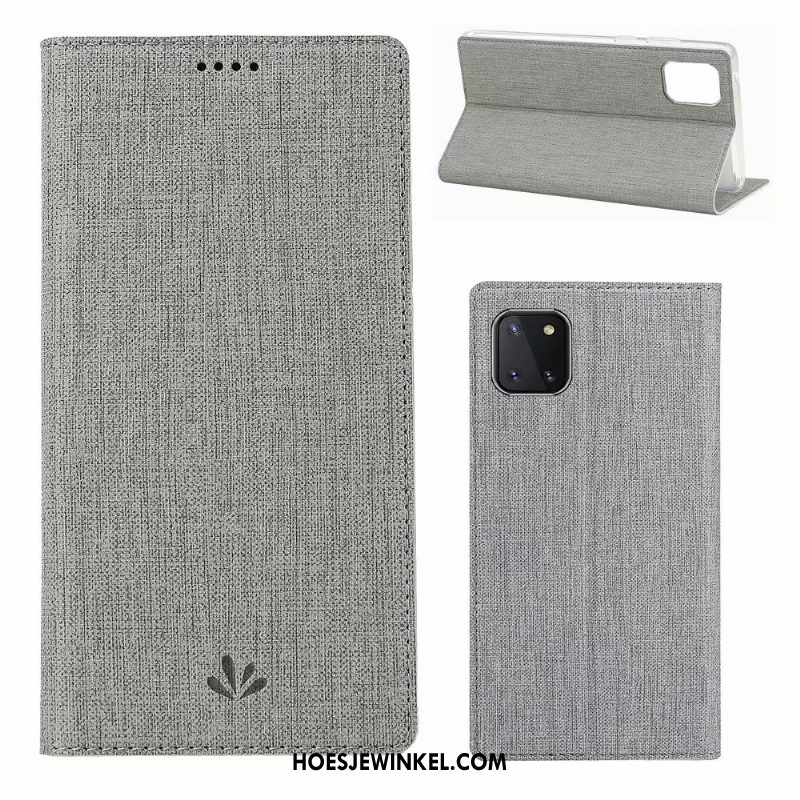 Samsung Galaxy Note 10 Lite Hoesje Folio Leren Etui Ster, Samsung Galaxy Note 10 Lite Hoesje Kaart Doek