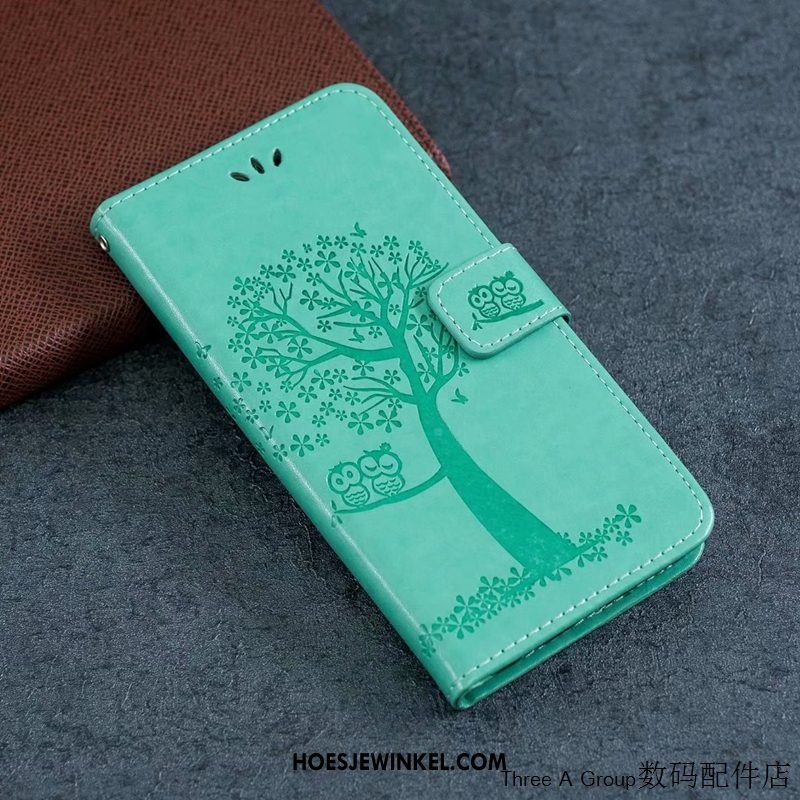 Samsung Galaxy Note 10 Lite Hoesje Groen Mobiele Telefoon Ster, Samsung Galaxy Note 10 Lite Hoesje Anti-fall Leren Etui