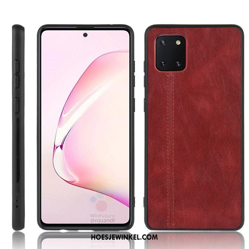 Samsung Galaxy Note 10 Lite Hoesje Hoes Mobiele Telefoon Koe, Samsung Galaxy Note 10 Lite Hoesje Patroon Leer Braun